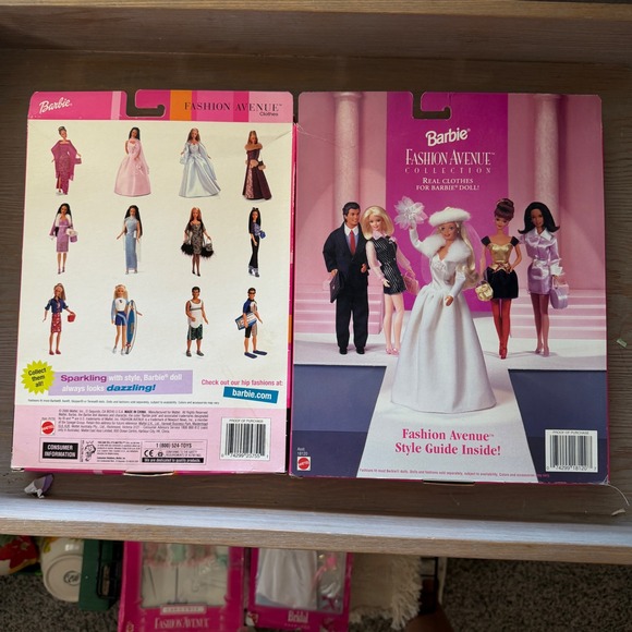Vintage Barbie Fashion Avenue Outfits Wrap Party Pink & Purple Eveningwear  NIB